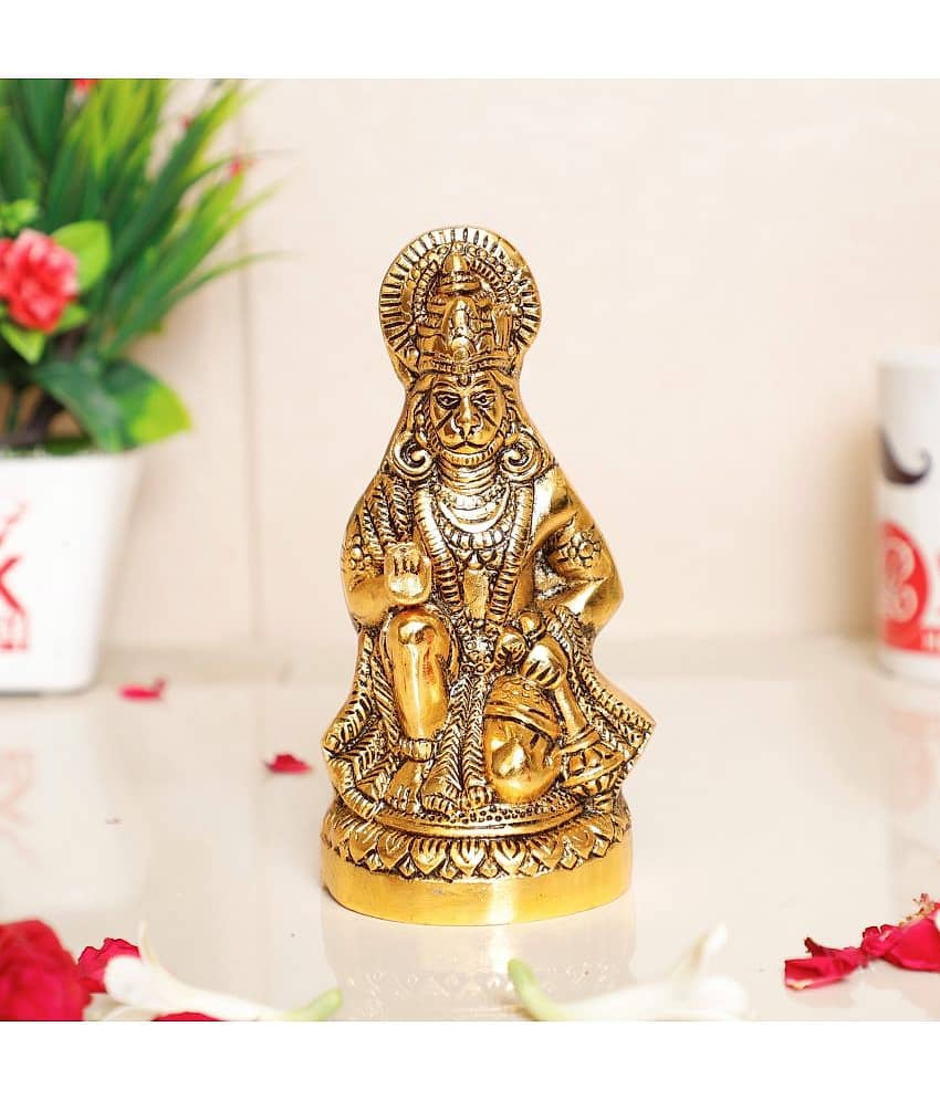 KridayKraft Aluminium Lord Hanuman Idol ( 16 cm )