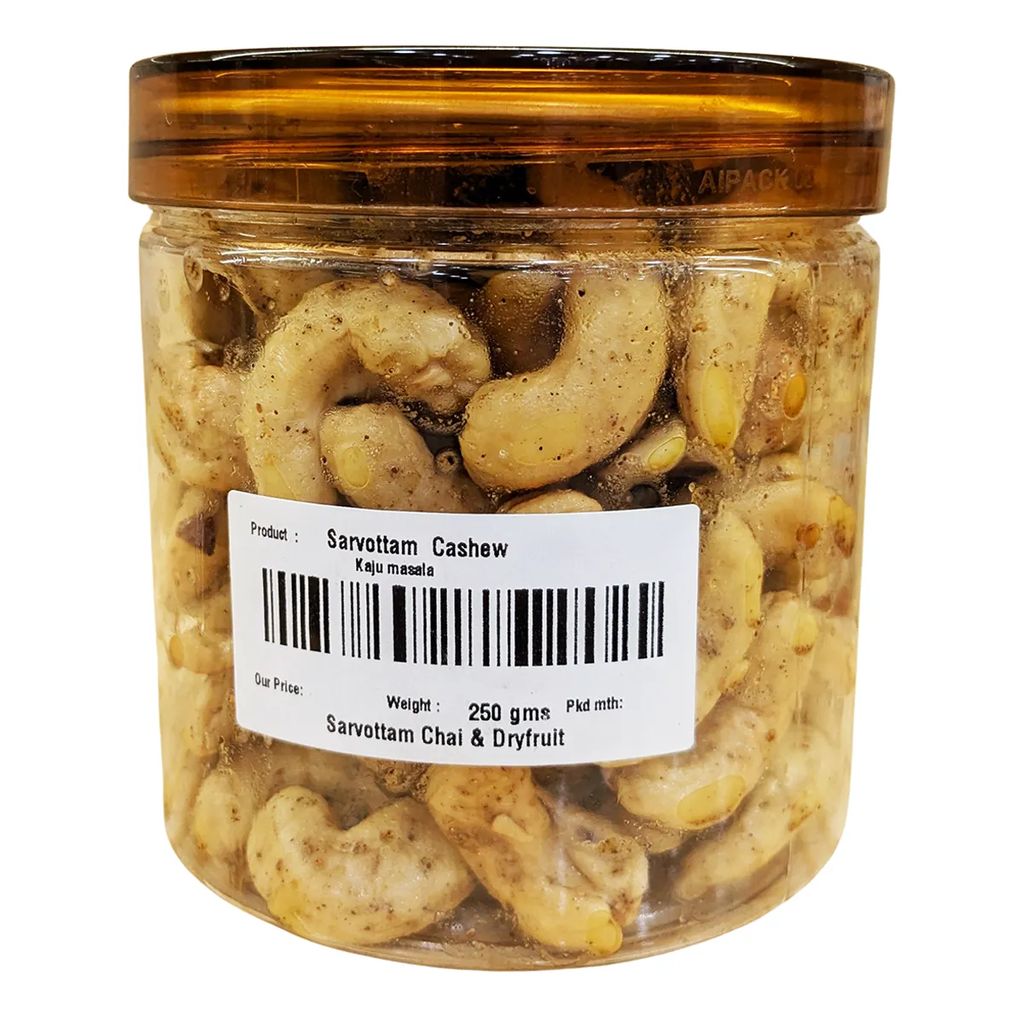 Sarvottam Kaju Masala 250g | Premium Spicy Cashews | Roasted & Flavored Dry Fruits | Crunchy Protein-Rich Snack for Parties, Gifting & Healthy Munching