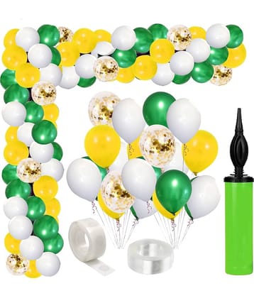 Zyozi  Green Yellow Balloon Garland Arch Kit with Gold Confetti Balloons Set for Wedding Birthday Jungle Theme Balloons Baby Shower Decorations (Pack of 78)