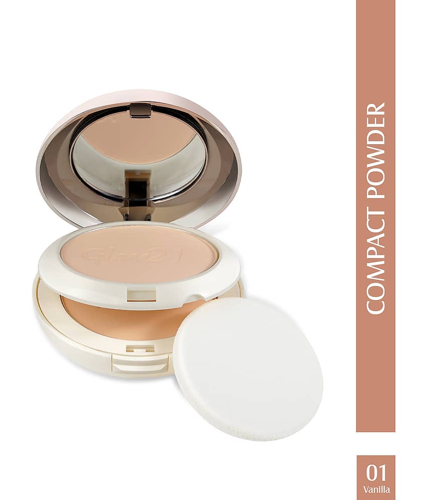 Glam21 2in1 Oil Control Sleek & Soft Compact Powder, Waterproof, Vitamins E & C 20g Blush-04