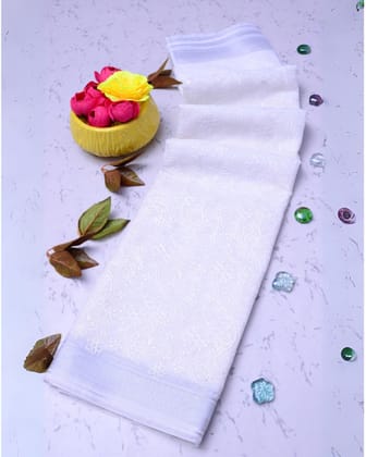 Kota Doria Effulgent White Saree Allover Embroidery