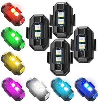 Estoreshouses Mini Strobe 7 Color Led Warning Light Universal for Car, Bike, Scooty, Cycle