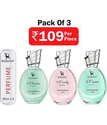 Ramsons - U R LOVELY, U R SWEET & U R AWESOME EDP Combo Perfume For Women 30 ml (Pack of 3)