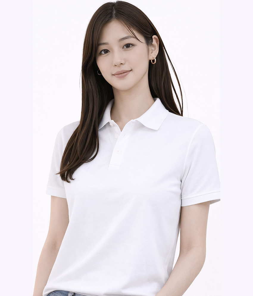 attitude start of fashion Women Polyester Solid Regular Fit Polo Collar T-Shirt ( White )
