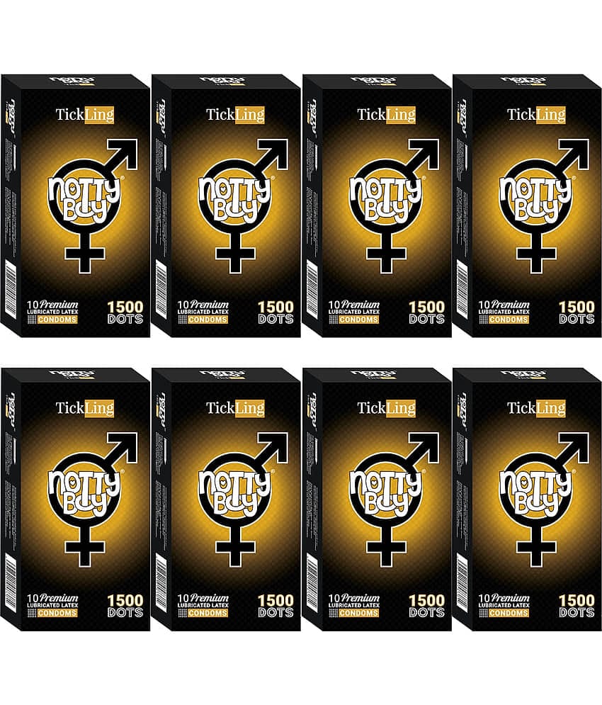 NottyBoy Extra, 1500 Dots, Condoms For Men  - Pack of 80