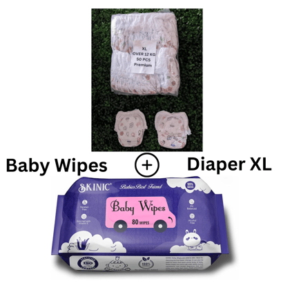 XL Baby Diapers with Wipes - 50 Count | THE GIR FARMER