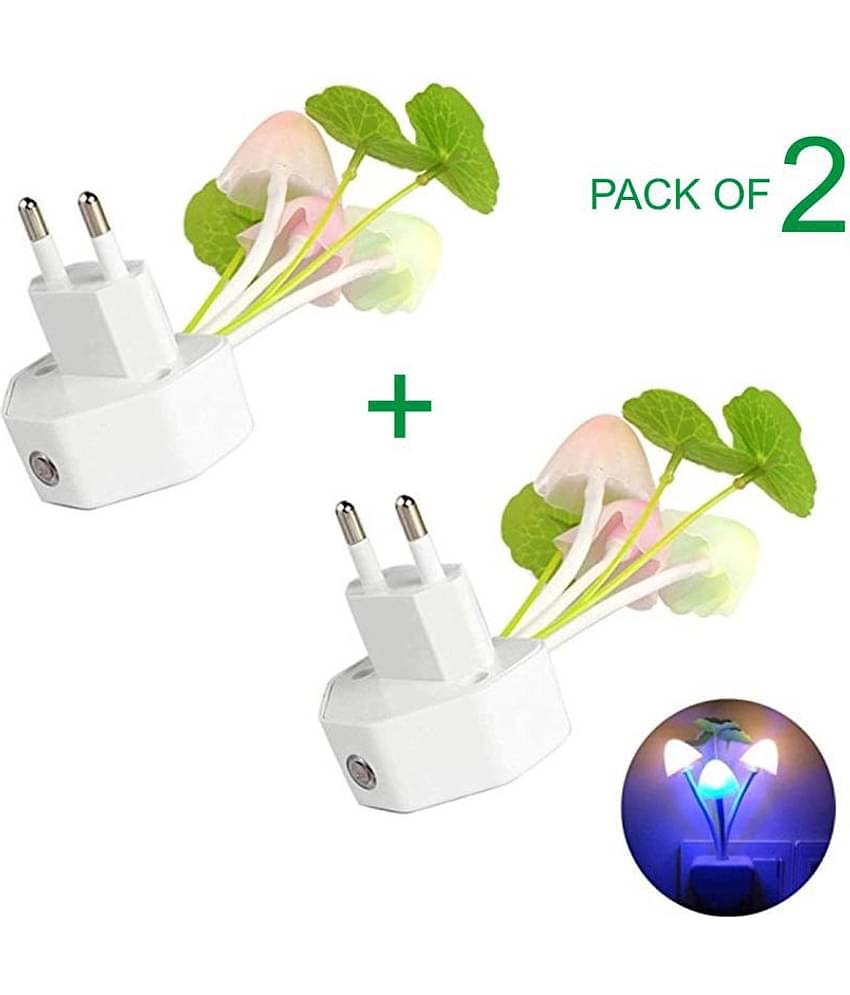 SHOPEPRO Smart Romantic Night Light cum Lamp with Automatic Sensor Night Lamp Multi - Pack of 2