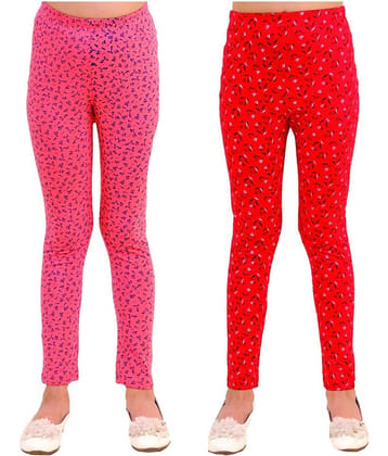 Kids Cave Pack of 1 Girls Cotton Blend Leggings ( Orange )
