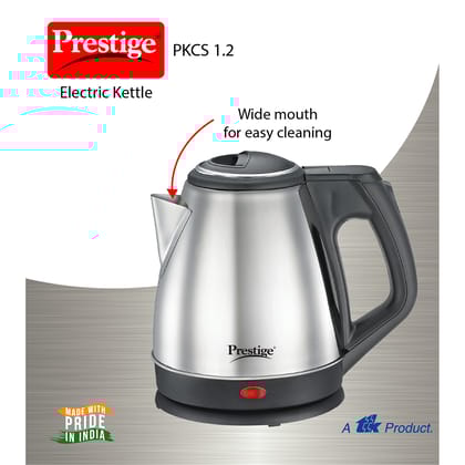 Prestige PKCS Stainless Steel Electric Kettle 1500W, 1.2L (Silver)