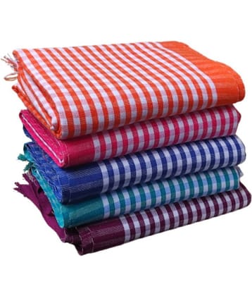 KAKUMANU - Multicolor Cotton Checks Bath Towel (Pack of 5)
