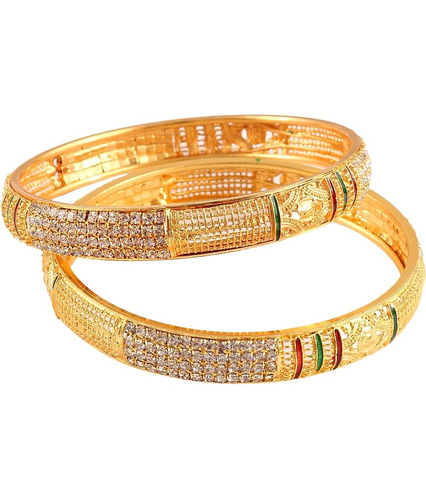 Jewar Mandi - Gold Bangle ( Pack of 1 )