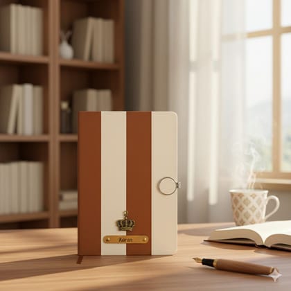 Personalized Zebra A5 Notebook Diary with Name and Charm