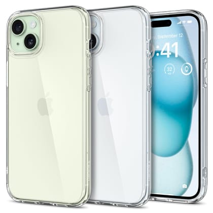 Spigen Ultra Hybrid Back Cover Case Compatible with iPhone 15 (TPU + Poly Carbonate | Crystal Clear) Spigen Ultra Hybrid Back Cover Case Compatible with iPhone 15 (TPU + Poly Carbonate | Crystal Clear) - Crystal Clear / iPhone 15