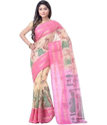 Desh Bidesh Silk Blend Printed Saree Without Blouse Piece ( Multicolor )