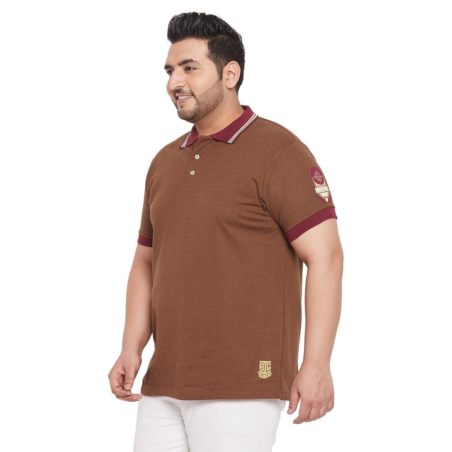 Men Plus Size Rampa Solid Polo Tshirt - 6XL