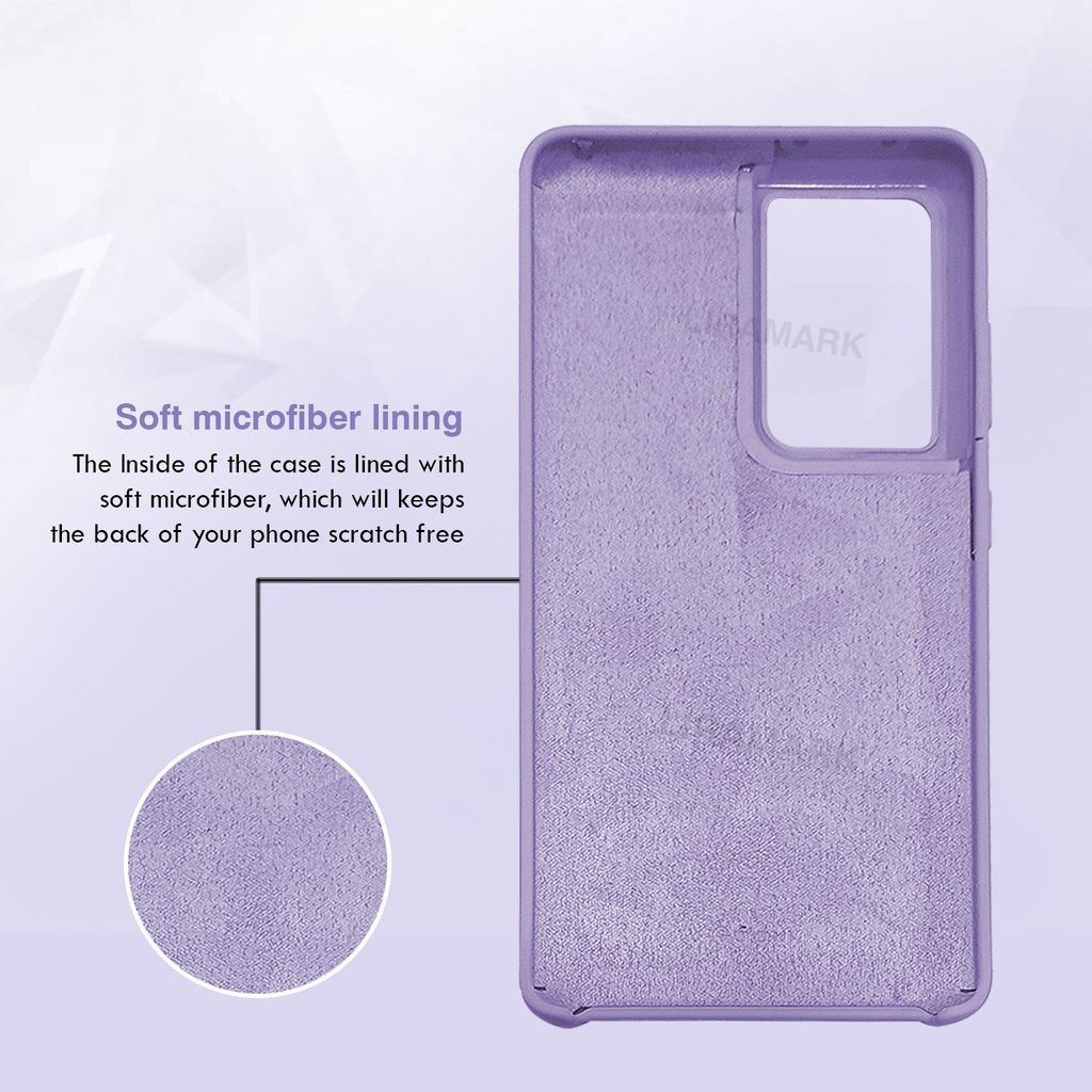 LIRAMARK Liquid Silicone Soft Back Cover Case for Samsung Galaxy S21 Ultra