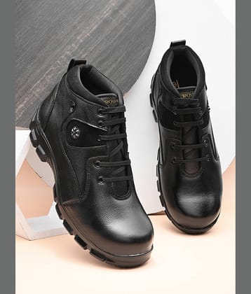 Enrich Field High Ankle Black Safety Shoes