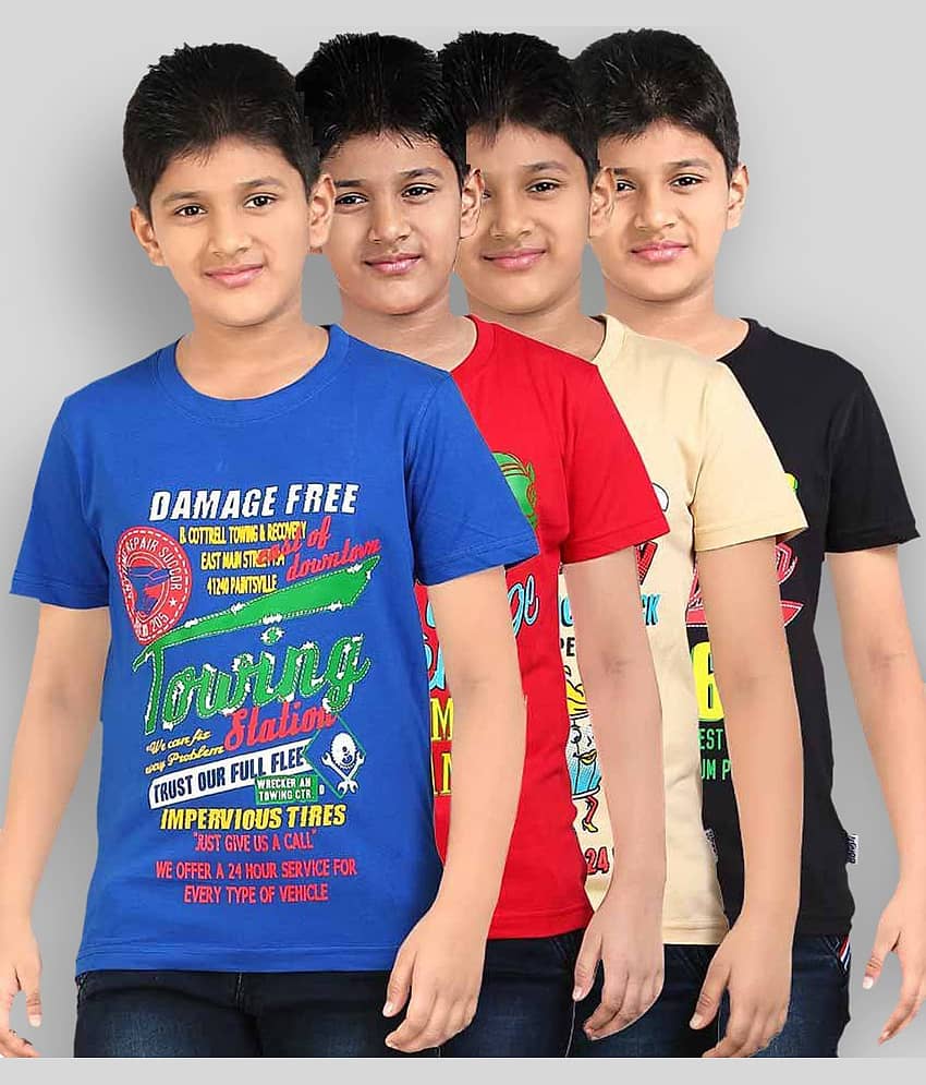 Dongli Pack of 1 Boys Cotton T-Shirt ( Multicolor )