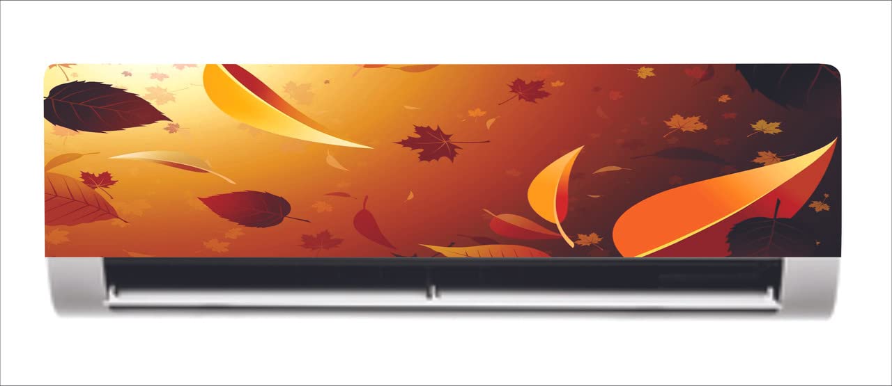 DreamKraft Decorative Beautiful Leaves Abstract AC Sticker (Multicolor PVC Vinyl, 30cm X 91cm)