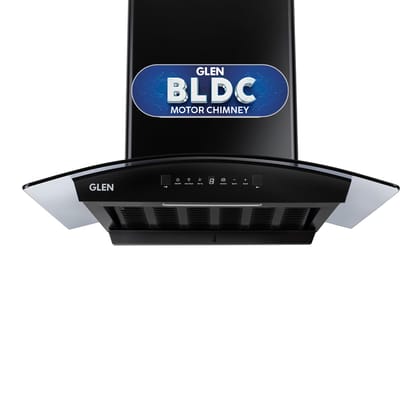 Glen Hood RICA 60 Curved Glass Kitchen Chimney | 1500 m/hr Suction | BLDC Motor | Filterless Thermal Auto Clean | Touch & Gesture Control |1 Year Comprehensive Warranty & 7 Year on Motor| Black Glen Hood RICA 60 Curved Glass Kitchen Chimney | 1500 m/hr S