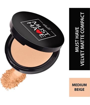 Iba Must Have Velvet Matte Pressed Compact Powder Medium Beige, 9g , High Coverage, (Pack of 1)