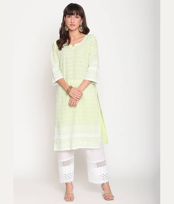 Queenley - Brown Cotton Women's Straight Kurti ( Pack of 1 )