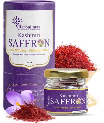 Herbal max Premium A++ Kashmiri Saffron/Kesar 2 gm