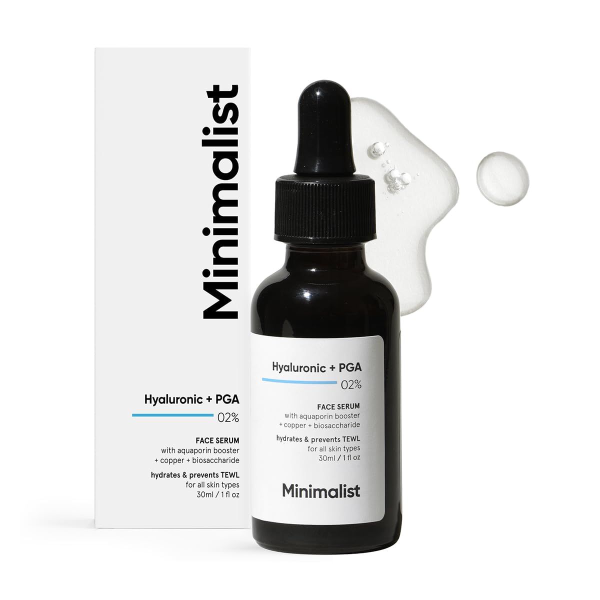 Minimalist 2% Hyaluronic Acid + PGA Serum for Intense Hydration, Glowing Skin & Fine Lines | Daily Hydrating Face Serum For Women & Men with Dry, Normal & Oily Skin | 30 ml Minimalist 2% Hyaluronic Acid + PGA Serum for Intense Hydration, Glowing Skin & F