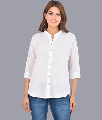 FABISHO Women Solid Rayon Shirt ( White )