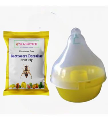 Bactocera Dorsalis Fruit Fly Pheromone mac Phill Trap with Lure Useful in Mango, Papaya, Sapota, Guava, Pomegranate, Sweet Fruit (10)