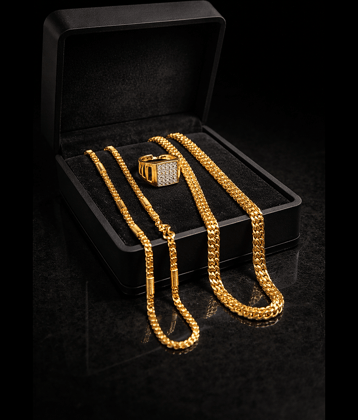 Fadiso Fashion Gold Plated Chains Combo ( Set of 3 )