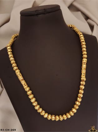 Bold & Brilliant Gold-Plated Flower Design Chain for Every For men's-CH-269