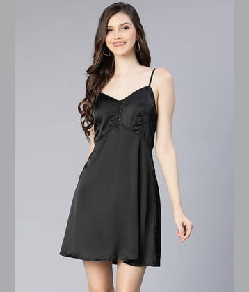 Oxolloxo Women Polyester Solid A-line Dress ( Blue )