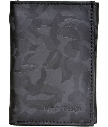 ULTIFAB Vintage Black Leather Men's Three Fold Wallet ( Pack of 1 )