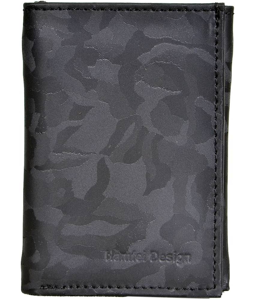 ULTIFAB Vintage Black Leather Men's Three Fold Wallet ( Pack of 1 )