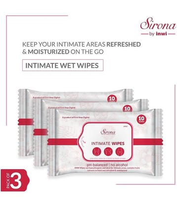 Sirona Intimate Wet Wipes (30 Wipes - 3 Pack)