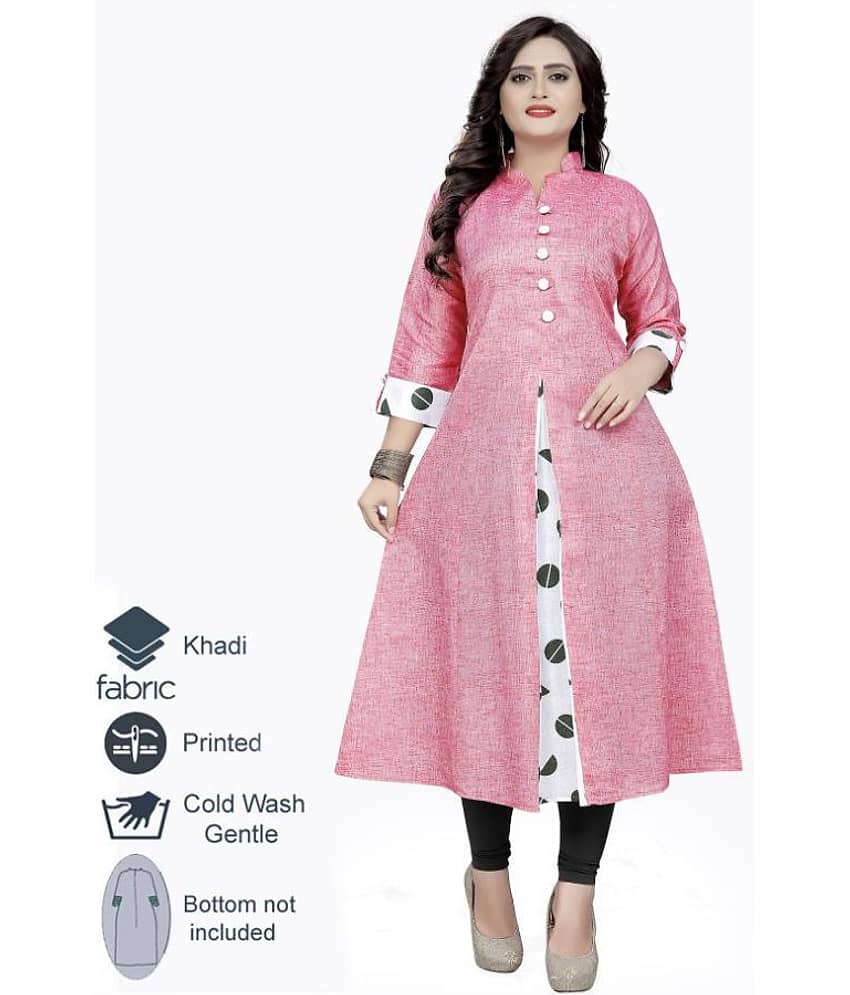 Rangrasiya - Pink Cotton Blend Women's Flared Kurti