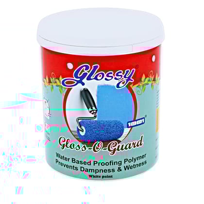 1001 Gloss- O- Guard Waterproofing polymer White WT I Application: Damp Proof for Concrete, Best for Back Walls, Brickwork, Stonework- 1 Ltr.