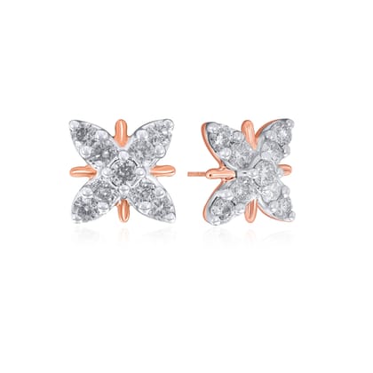 Senco Gold Stunning Ixora Diamond Studs (1 gram / 0.21 Ct / HI-SI / 18K Rose Gold)
