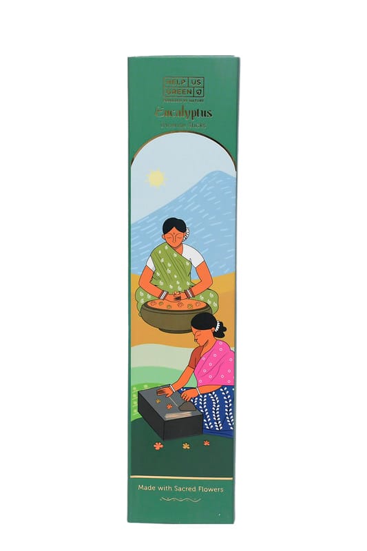 Help Us Green Handmade Natural Eucalyptus Incense Sticks, 40 Sticks