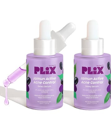 Plix 2% Salicylic Acid Jamun Active Acne Control Dewy Serum for Dark Spot Reduction(Pack of 2)