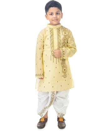 s muktar garments Baby Boys Cotton Blend Ethnic - Pattern Dhoti Kurta Set ( Off White , Pack of 1 )