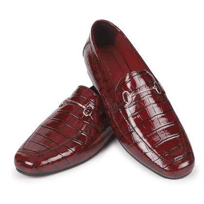 Bliss Casual Metal Buckle Crocodile Printed-Wine / 3