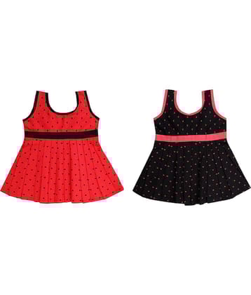 The Creators Pack of 2 Baby Girls Cotton Frocks ( Multi )