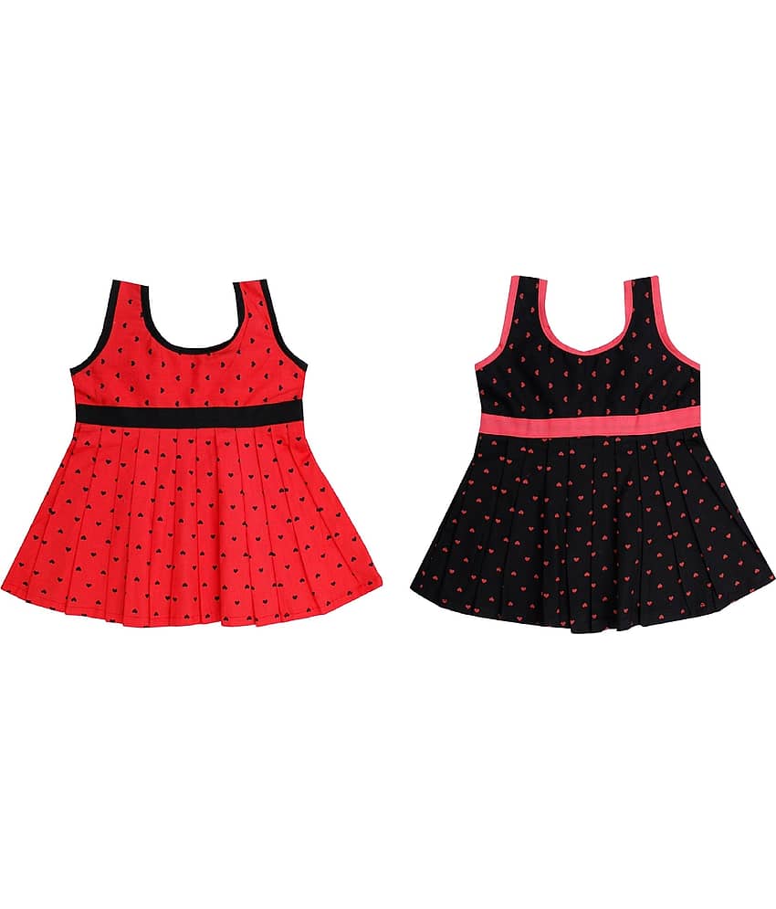 The Creators Pack of 2 Baby Girls Cotton Frocks ( Multi )