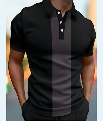 Garimaknitwear Pack of 1 Cotton Blend Regular Fit Colorblock Half Sleeves Men's Polo T Shirt ( Grey )