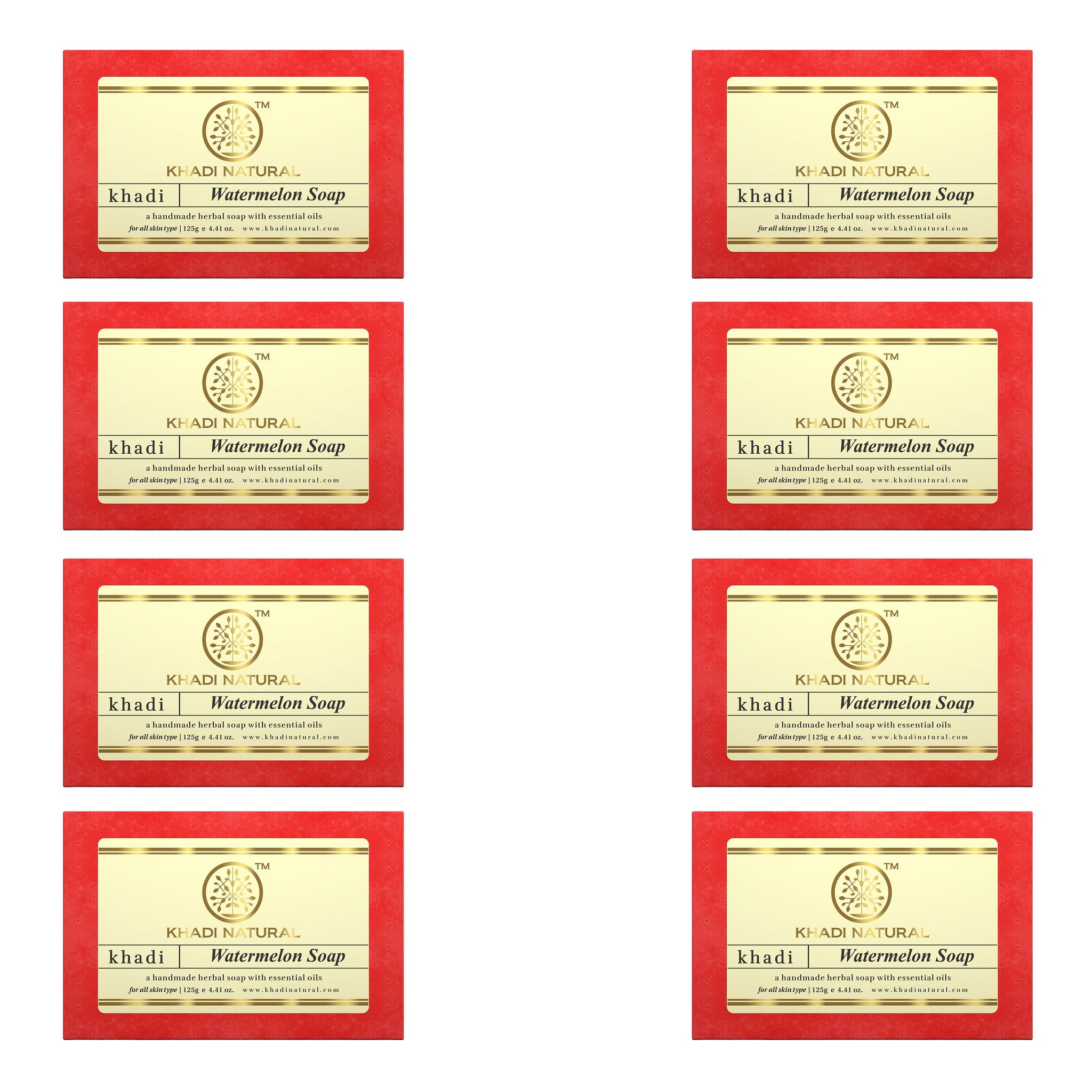 Khadi Natural Herbal Watermelon Soap Combo Pack Of 8 – 125gm Each