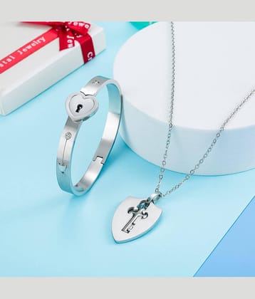 FASHION FRILL Silver Bracelet ( Pack of 2 )