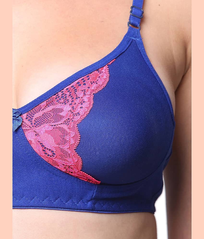 Clovia Lace T-Shirt Bra - Blue