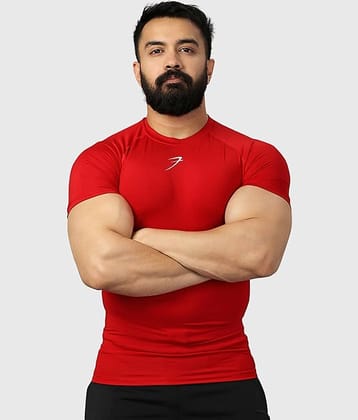 Fuaark - Red Polyester Slim Fit Men's Compression T-Shirt ( Pack of 1 )